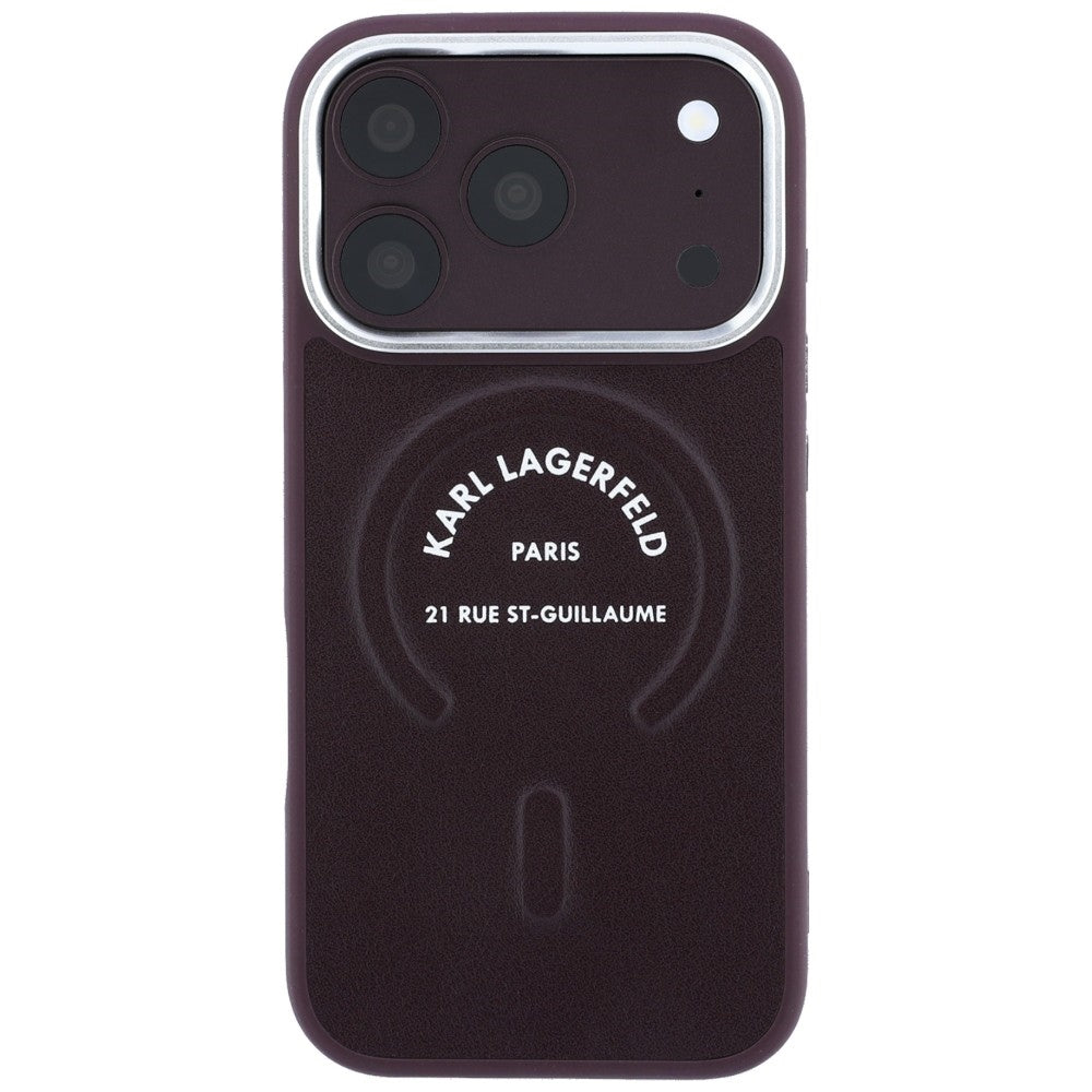 Калъф MagSafe за Apple iPhone 18 Pro Max / 17 Pro Max, Karl Lagerfeld, Ring Karl RSG Logo, Бордо