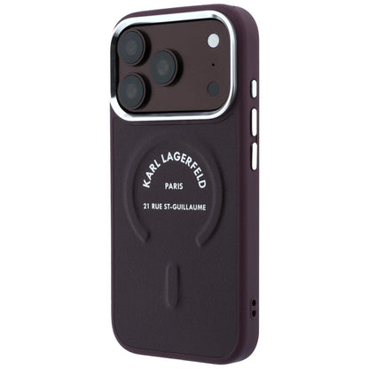Калъф MagSafe за Apple iPhone 18 Pro Max / 17 Pro Max, Karl Lagerfeld, Ring Karl RSG Logo, Бордо