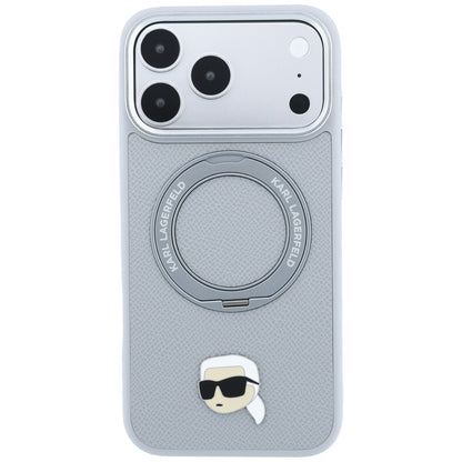 Калъф MagSafe за Apple iPhone 18 Pro Max / 17 Pro Max, Karl Lagerfeld, Ring Stand 360 Karl Pin, сив