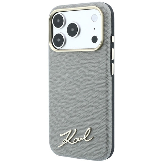 Калъф MagSafe за Apple iPhone 18 Pro Max / 17 Pro Max, Karl Lagerfeld, Saffiano Small Script Metal Logo, Бежов