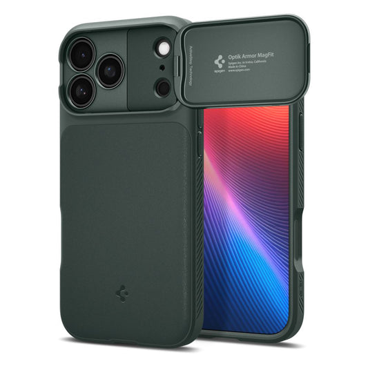 Калъф MagSafe за Apple iPhone 18 Pro Max / 17 Pro Max, Spigen, Optik Armor, Зелен ACS09901