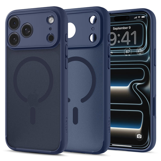 Калъф MagSafe за Apple iPhone 18 Pro Max / 17 Pro Max, Spigen, Ultra Hybrid, Тъмносин сатен ACS11918