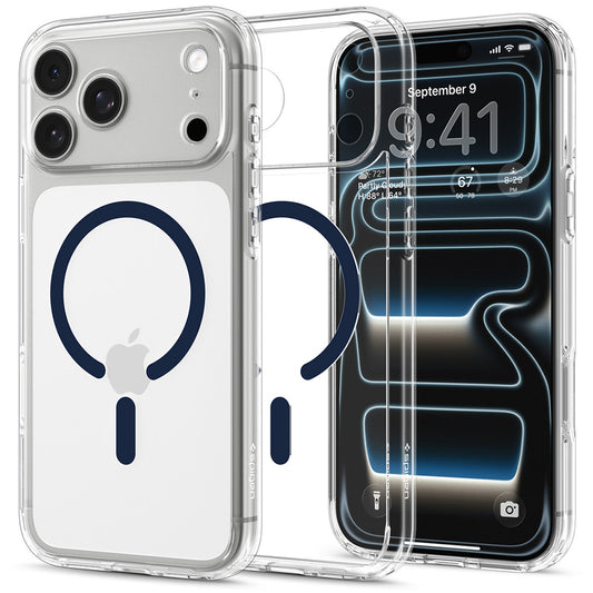 Калъф MagSafe за Apple iPhone 18 Pro Max / 17 Pro Max, Spigen, Ultra Hybrid, Прозрачен Тъмносин ACS12121