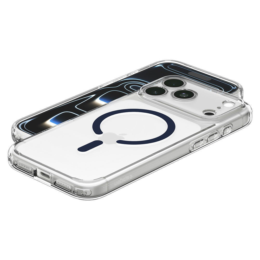 Калъф MagSafe за Apple iPhone 18 Pro Max / 17 Pro Max, Spigen, Ultra Hybrid, Прозрачен Тъмносин ACS12121