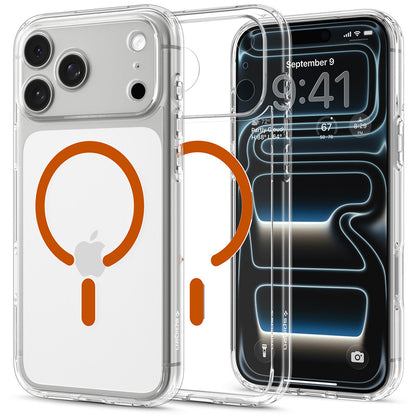 Калъф MagSafe за Apple iPhone 18 Pro Max / 17 Pro Max, Spigen, Ultra Hybrid, Прозрачен Оранжев ACS12122