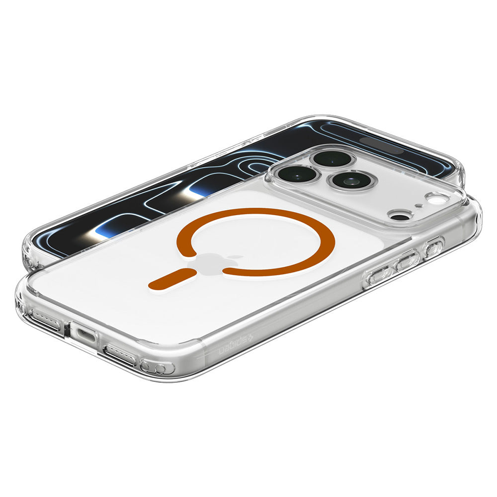 Калъф MagSafe за Apple iPhone 18 Pro Max / 17 Pro Max, Spigen, Ultra Hybrid, Прозрачен Оранжев ACS12122
