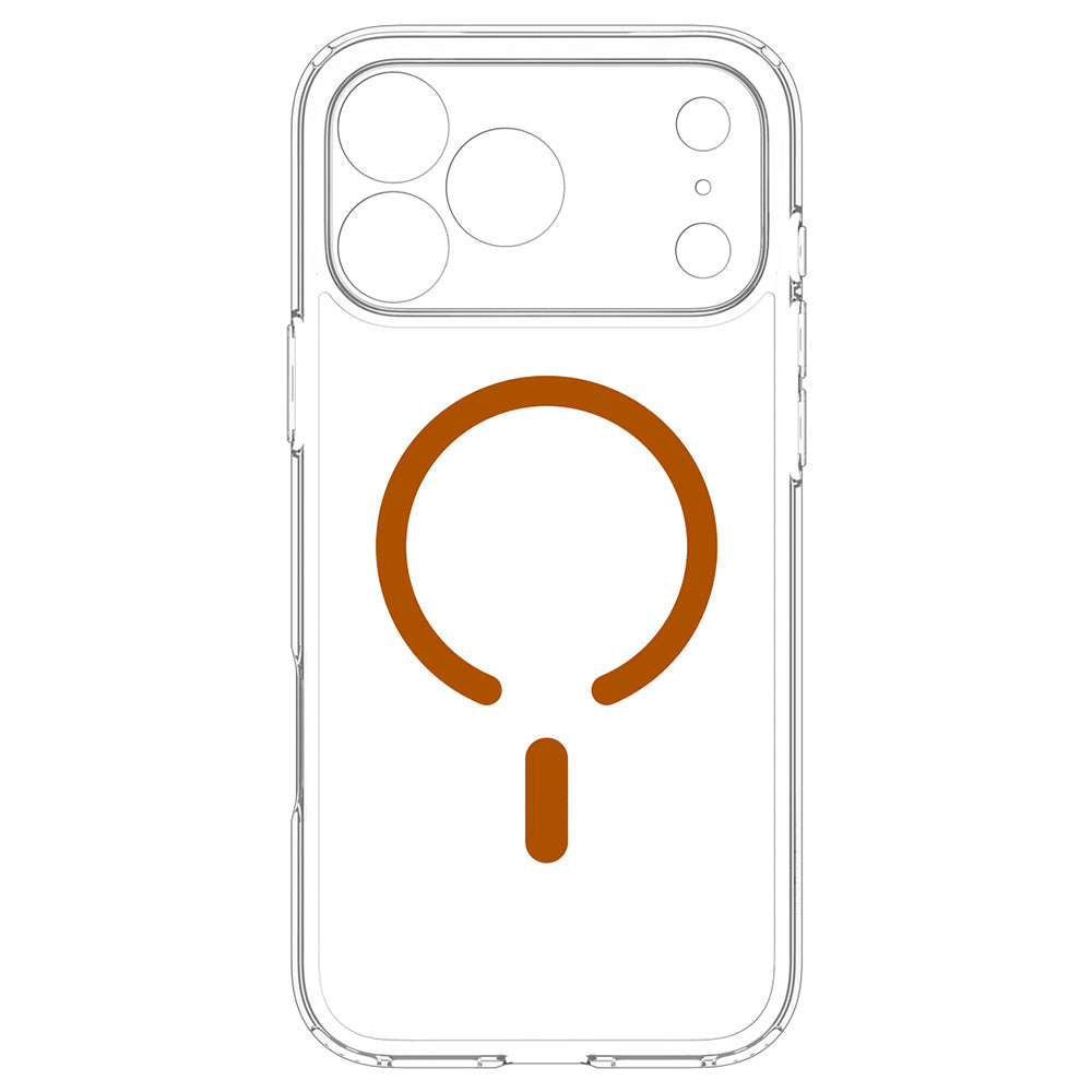 Калъф MagSafe за Apple iPhone 18 Pro Max / 17 Pro Max, Spigen, Ultra Hybrid, Прозрачен Оранжев ACS12122