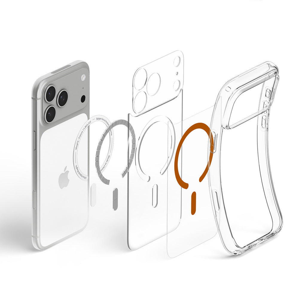 Калъф MagSafe за Apple iPhone 18 Pro Max / 17 Pro Max, Spigen, Ultra Hybrid, Прозрачен Оранжев ACS12122
