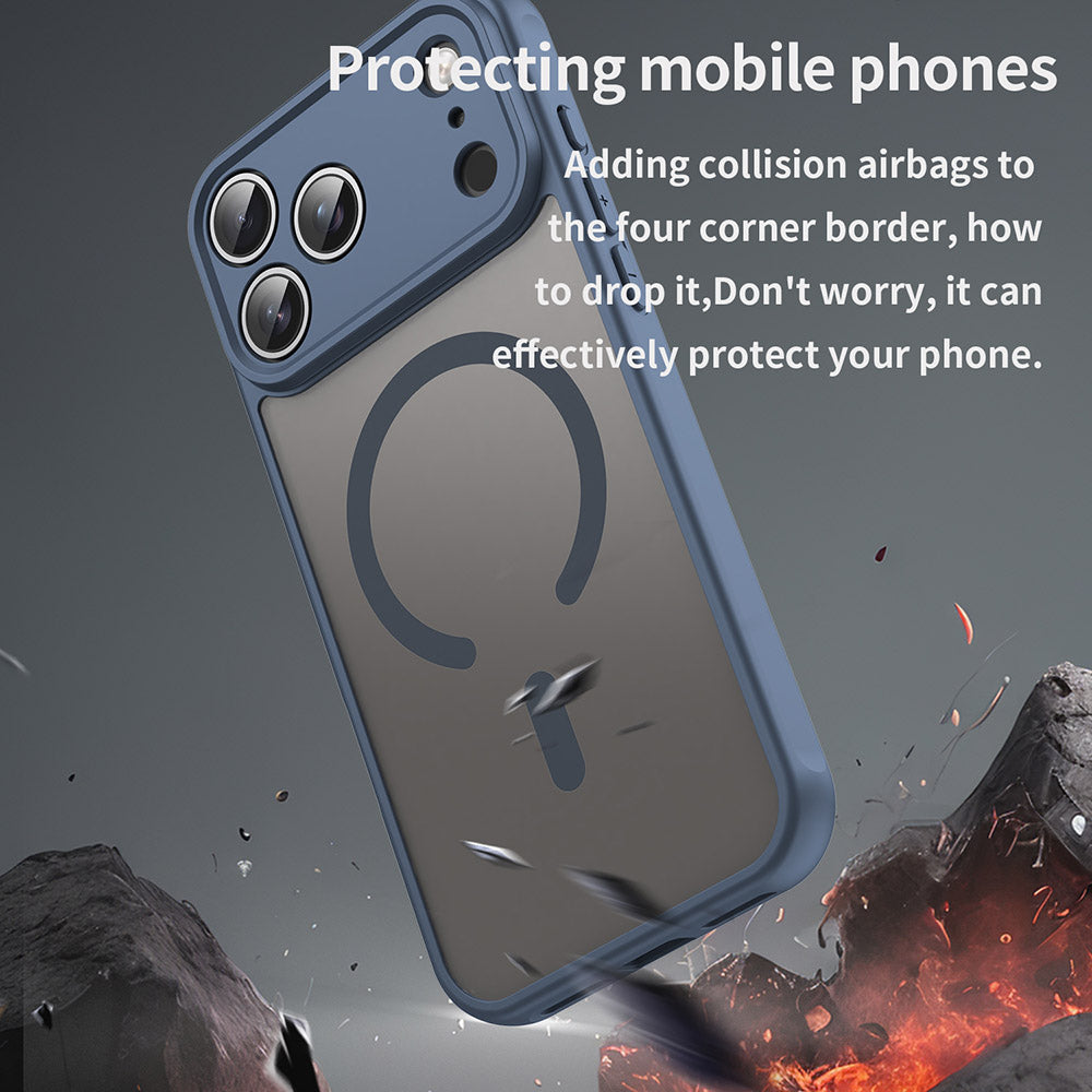 Калъф MagSafe за Apple iPhone 18 Pro Max / 17 Pro Max, Techsuit, HaloFrost II, Тъмносин