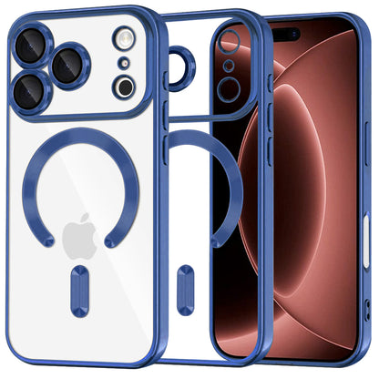 Калъф MagSafe за Apple iPhone 18 Pro Max / 17 Pro Max, Techsuit, Luxury Crystal, Тъмносин