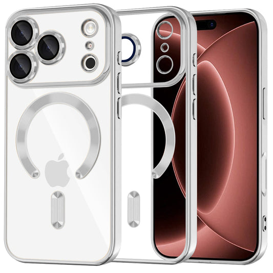 Калъф MagSafe за Apple iPhone 18 Pro Max / 17 Pro Max, Techsuit, Luxury Crystal, Сребрист