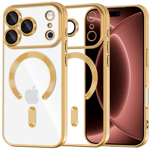 Калъф MagSafe за Apple iPhone 18 Pro Max / 17 Pro Max, Techsuit, Luxury Crystal, Златист
