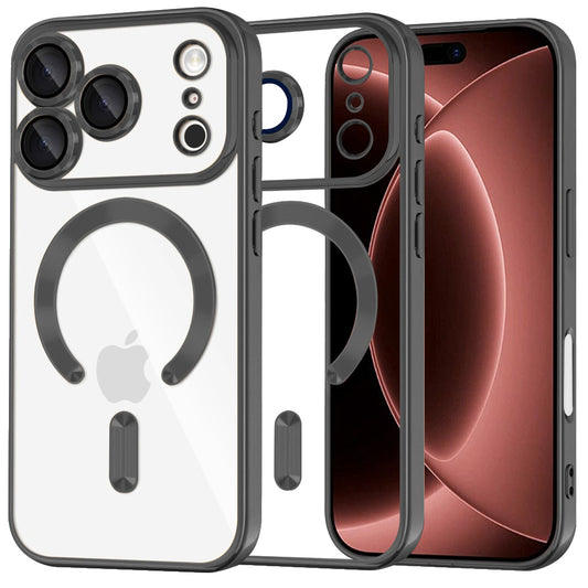 Калъф MagSafe за Apple iPhone 18 Pro Max / 17 Pro Max, Techsuit, Luxury Crystal, Черен