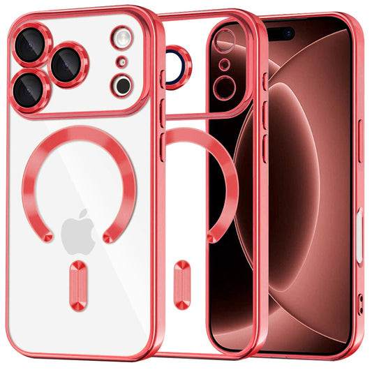 Калъф MagSafe за Apple iPhone 18 Pro Max / 17 Pro Max, Techsuit, Luxury Crystal, Червен
