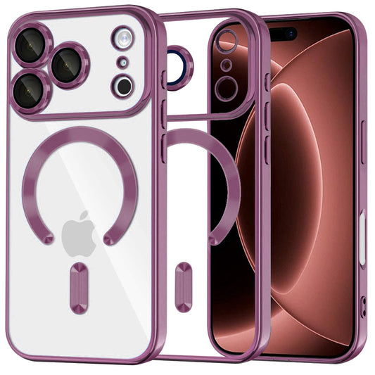 Калъф MagSafe за Apple iPhone 18 Pro Max / 17 Pro Max, Techsuit, Luxury Crystal, Тъмно бордо