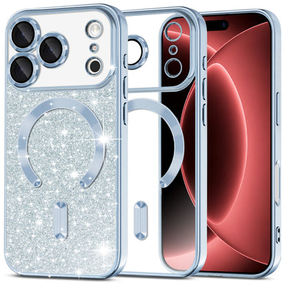 Калъф MagSafe за Apple iPhone 18 Pro Max / 17 Pro Max, Techsuit, Luxury Glitter, Bleu