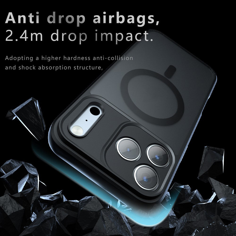 Калъф MagSafe за Apple iPhone 18 Pro Max / 17 Pro Max, Techsuit, PureFrost, Черен сатен