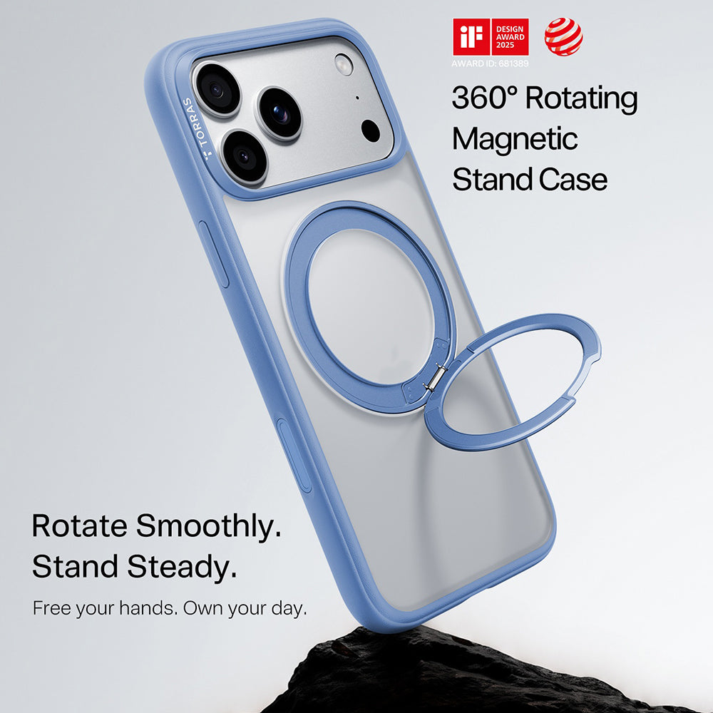 Калъф MagSafe за Apple iPhone 18 Pro Max / 17 Pro Max, Torras, Ostand O1 Guardian, Син