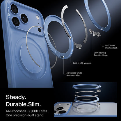 Калъф MagSafe за Apple iPhone 18 Pro Max / 17 Pro Max, Torras, Ostand O1 Guardian, Син