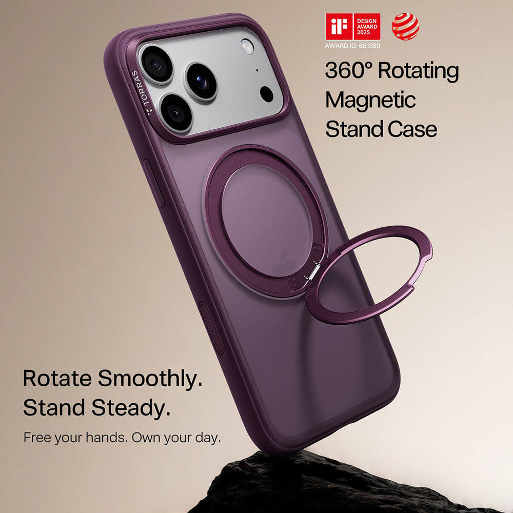 Калъф MagSafe за Apple iPhone 18 Pro Max / 17 Pro Max, Torras, Ostand O1 Guardian, Лилав