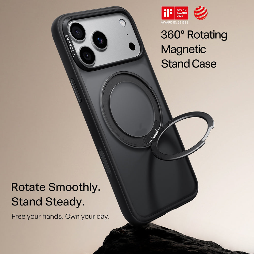 Калъф MagSafe за Apple iPhone 18 Pro Max / 17 Pro Max, Torras, Ostand O1 Guardian, Черен