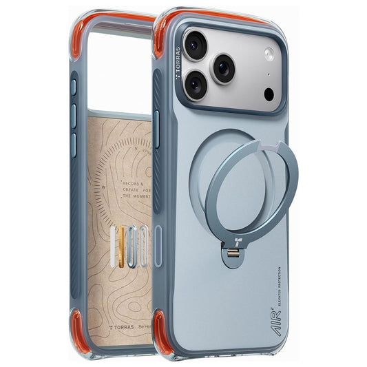 Калъф MagSafe за Apple iPhone 18 Pro Max / 17 Pro Max, Torras, Ostand Q3 Air Pro, Син