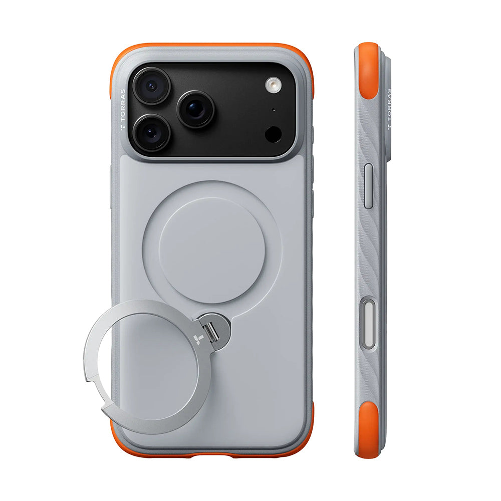 MagSafe калъф за Apple iPhone 18 Pro Max / 17 Pro Max, Torras, Ostand Q3 Rugged, бял
