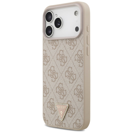 Калъф MagSafe за Apple iPhone 18 Pro Max, Guess, 4G Triangle Strass, Розов