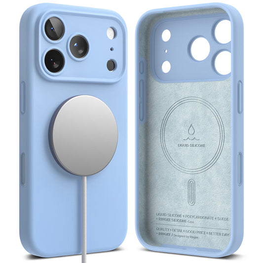 Калъф MagSafe за Apple iPhone 18 Pro, Ringke, Силикон, Син