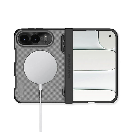 Калъф MagSafe за Apple iPhone Duo, Nillkin, Super Frosted Shield, черен, прозрачен, сатенен финиш