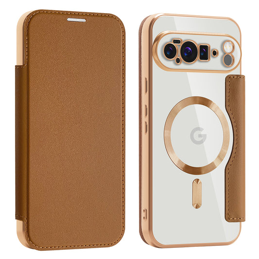 Калъф MagSafe за Google Pixel 10 Pro XL, Techsuit, SmartMag Book, Кафяв