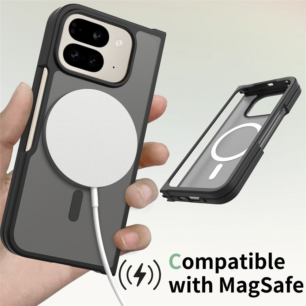 Калъф MagSafe за Google Pixel 11 Pro Fold, Techsuit, PureFrost, Черен сатен