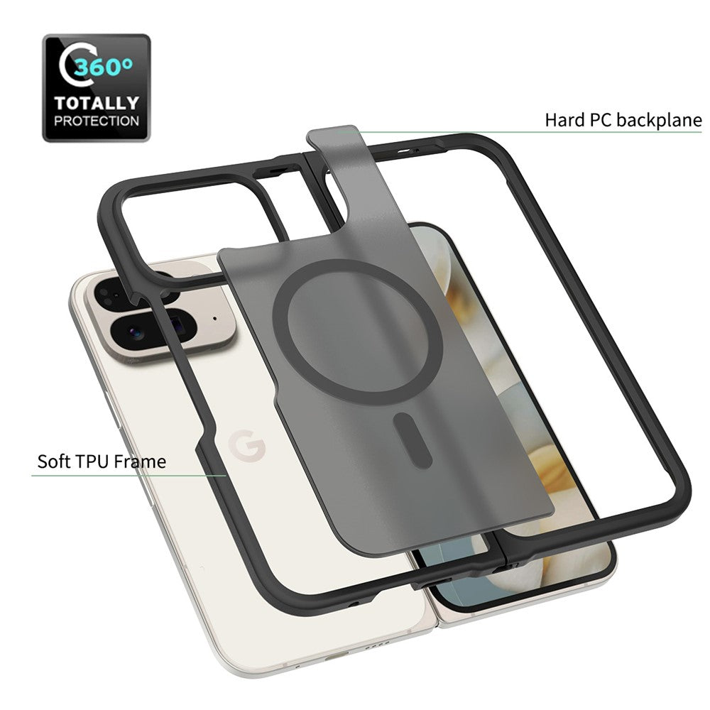 Калъф MagSafe за Google Pixel 11 Pro Fold, Techsuit, PureFrost, Черен сатен