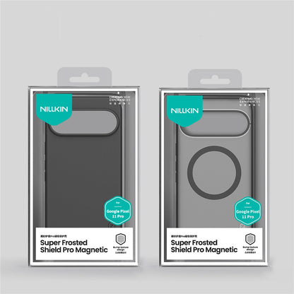 Калъф MagSafe за Google Pixel 11 Pro, Nillkin, Super Shield Pro, черен, прозрачен, със сатенено покритие