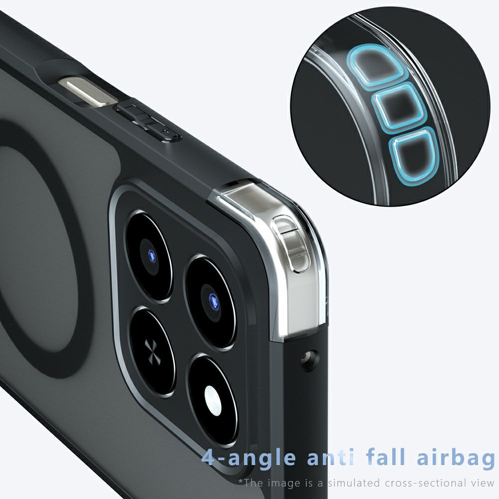 Калъф MagSafe за Honor 400 Smart 4G / X7d 4G / 400 Smart 5G, Techsuit, PureFrost, Сатенено черен