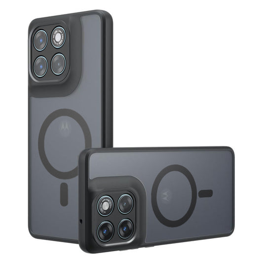 MagSafe калъф за Motorola Edge 70 Fusion, Techsuit, PureFrost, Черен сатен