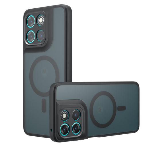 Калъф MagSafe за Motorola Moto G77 / G67, Techsuit, PureFrost, Сатенено Черен
