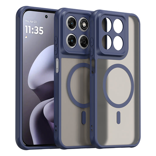 Калъф MagSafe за Motorola Moto G87 / G77 / G67, Techsuit, HaloFrost II, Тъмносин