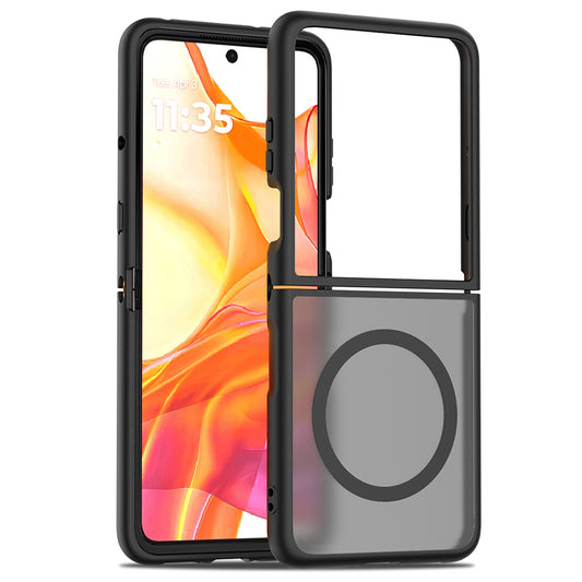 Калъф MagSafe за Motorola Razr 70 Plus / Razr 50 Ultra, Techsuit, PureFrost, Черен сатен