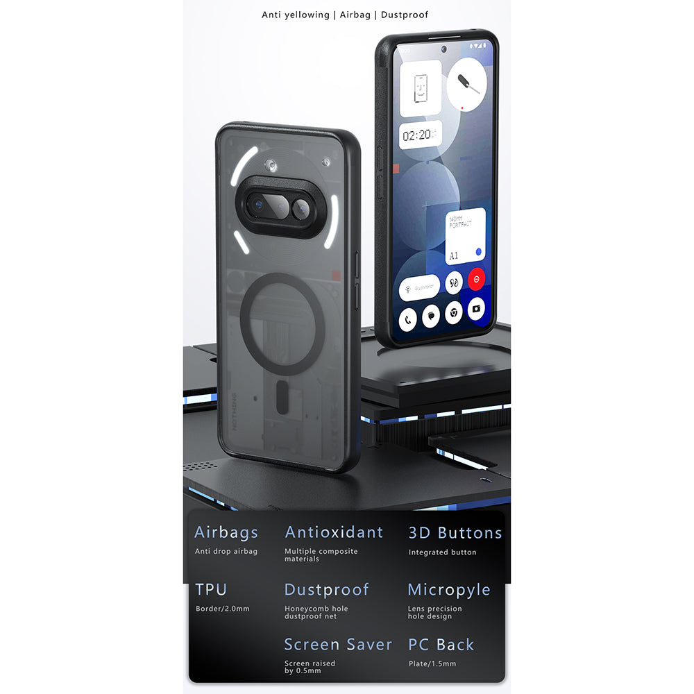 Калъф MagSafe за Nothing Phone (3a), Techsuit, PureFrost, Черен
