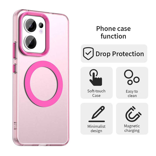 MagSafe калъф за Oppo Reno13 FS 5G / Reno13 F 4G / Reno13 F, Techsuit, CandyCase, Розов