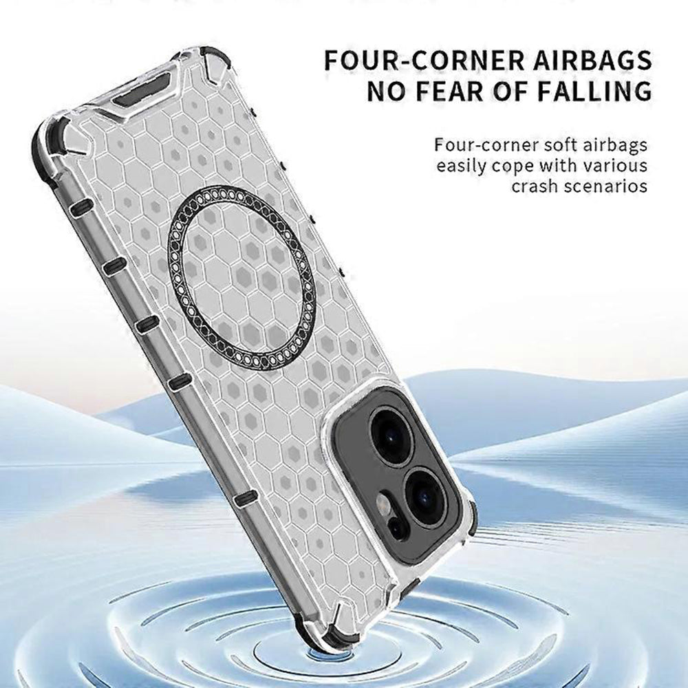 Калъф MagSafe за Oppo Reno13 FS 5G / Reno13 F 4G / Reno13 F, Techsuit, HoneyComb Shield, Бял