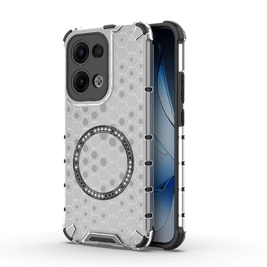 Калъф MagSafe за Oppo Reno13, Techsuit, HoneyComb Shield, Бял