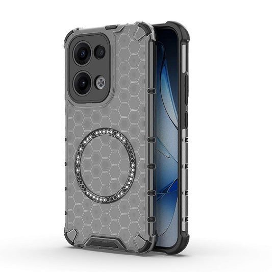 MagSafe калъф за Oppo Reno13, Techsuit, HoneyComb Shield, Черен