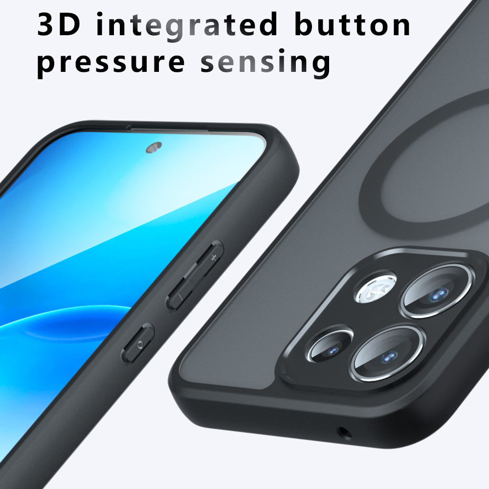Калъф MagSafe за Oppo Reno16 F / Reno16 FS, Techsuit, PureFrost, Черен сатен