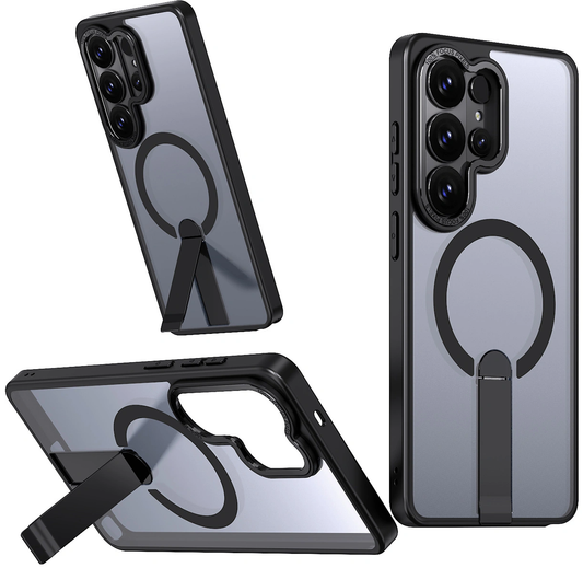 Калъф MagSafe за Samsung Galaxy S26 Ultra S948, Hybrid Armor, X с поставка, Черен
