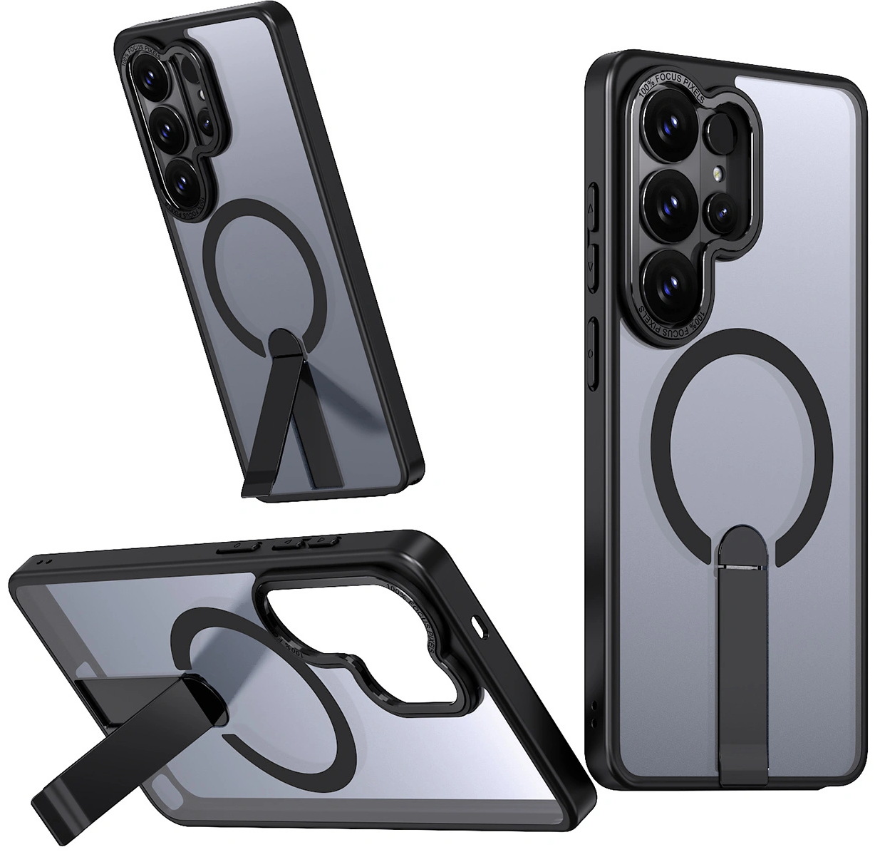 MagSafe Case for Samsung Galaxy S26 S942, Hybrid Armor, X with Stand, Black