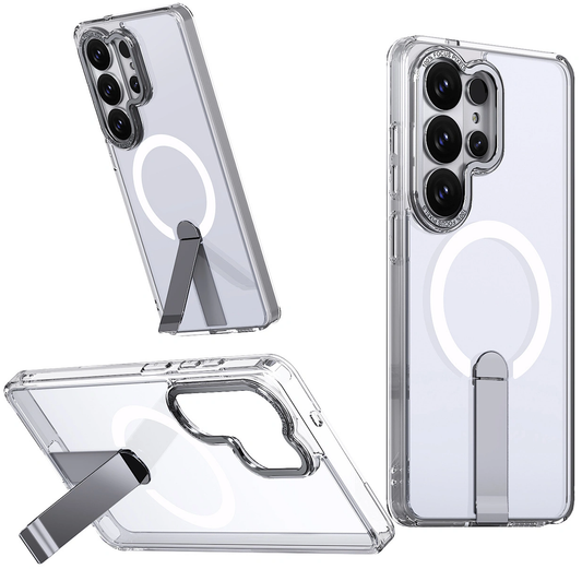 Калъф MagSafe за Samsung Galaxy S26 S942, Hybrid Armor, X с поставка, прозрачен