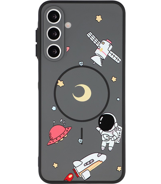 Калъф MagSafe за Samsung Galaxy S25 Ultra S938, OEM, Карикатурен астронавт, Черен