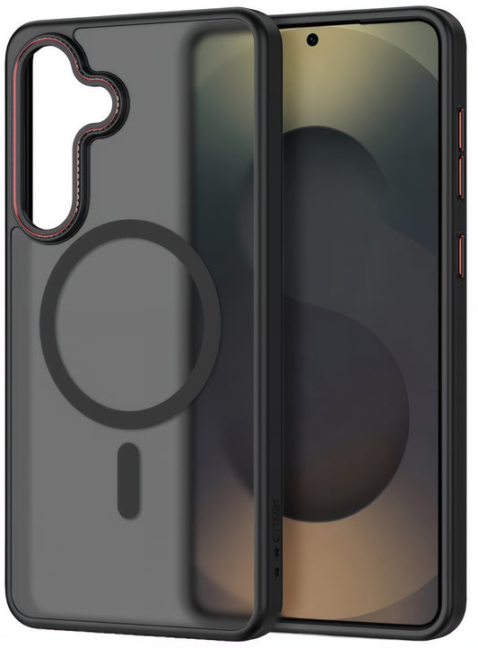 Калъф MagSafe за Samsung Galaxy S26 S942, Tech-Protect, Magcam, Черно Червен Мат